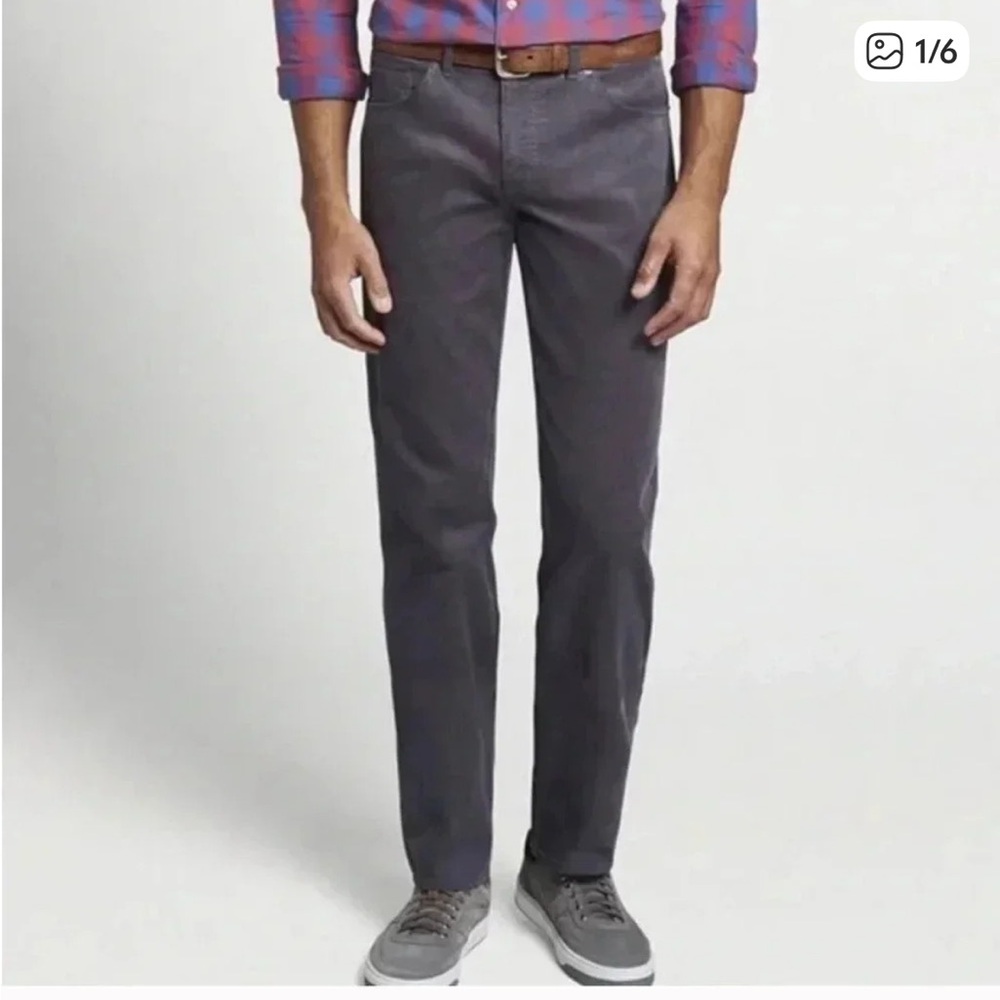 Peter Millar Grey Corduroy Pants Straight Leg Work Career Casual Size Men’s  34